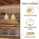 Ver imagem 5 de 3 Pendente em Fibra Natural Bambu Rustico Artesanal Boho Nat52