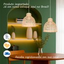 Ver imagem 2 de 3 Pendente em Fibra Natural Bambu Rustico Artesanal Boho Nat52