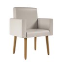 Ver imagem 1 de Poltrona Decorativa Cadeira Escritório Courino Black Friday Cor:courino Bege