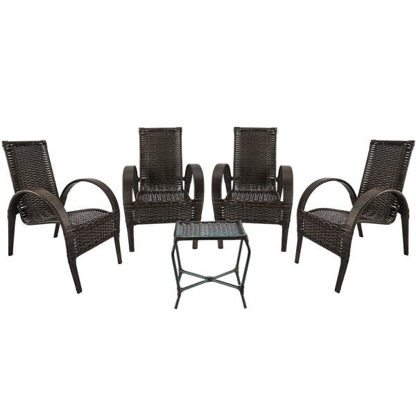 4 Cadeiras de Área com Mesa Napoly para Área Gourmet, Edícula, Jardim, Ferro e Fibra Pedra Ferro 15 - 1