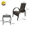 2 Cadeiras e Mesa de Centro Napoly para Área Edícula, Jardim, Ferro e Fibra Trama Fechada 05 - 2