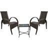 2 Cadeiras e Mesa de Centro Napoly para Área Edícula, Jardim, Ferro e Fibra Trama Fechada 08 - 1