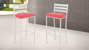 Ver imagem 1 de Kit 2 Banquetas com Encosto de 75cm:vermelho/branco