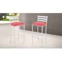 Ver imagem 1 de Kit 2 Banquetas com Encosto de 75cm:vermelho/branco