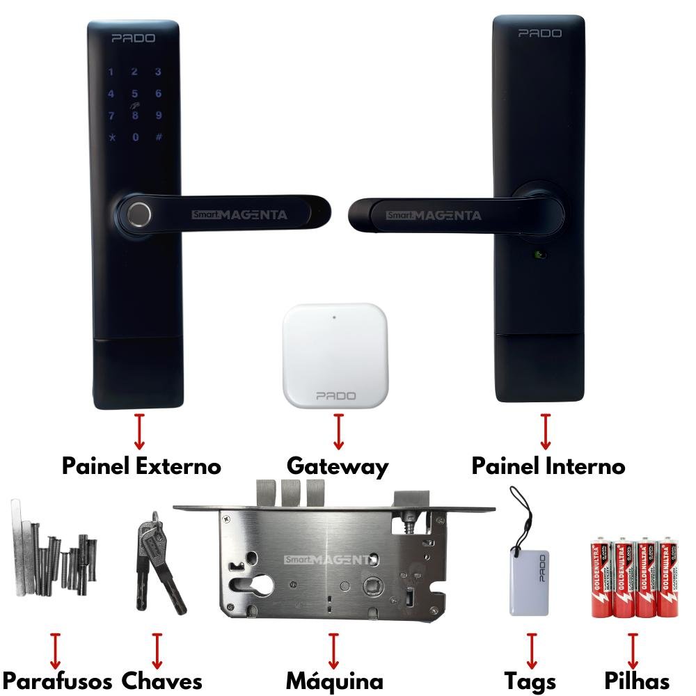 Fechadura Digital Pado Fde 600 W com Biometria Aplicativo e Resistente a Chuva - 4