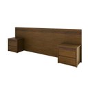 Ver imagem 2 de Painel Cabeceira Frisado Casal/Queen com LED e 2 Mesas de Cabeceira 109x270cm