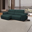 Ver imagem 1 de Sofá Decorativo Barbosa 3 Lugares Sala de estar 250cm Reclinável e Retrátil Couro Verde Musgo G88 -