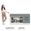 Ver imagem 6 de Balcão Gabinete de Pia Cozinha 150 Cm 2 Gavetas 2 Portas (com Tampo) Branco/cinza Agata Madesa
