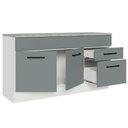 Ver imagem 5 de Balcão Gabinete de Pia Cozinha 150 Cm 2 Gavetas 2 Portas (com Tampo) Branco/cinza Agata Madesa