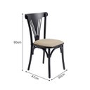 Ver imagem 3 de Cadeira Paris Estilo Industrial Luxo Decorativa para Mesa de Jantar Sala e Cozinha - Preto/Bege