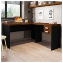 Ver imagem 2 de Mesa Canto com Gaveta Escritório Marrom Preto Studio Caemmun