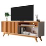 Rack Buriti Ripado 160cm 2 Portas para Tv até 65 Polegadas Offwhite com Nature - Rede Móveis - 1