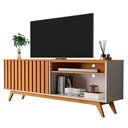 Ver imagem 2 de Rack Buriti Ripado 160cm 2 Portas para Tv até 65 Polegadas Offwhite com Nature - Rede Móveis