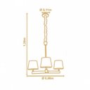 Ver imagem 2 de Lustre Yasmin 3 Cúpulas Algodão Cru Madeira Castanho Madelustre