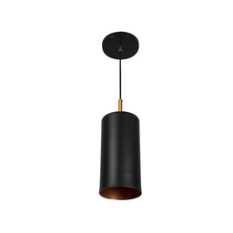 Lustre Pendente Moderno Bilboque Cilídrico PQ PT Fosco Cobre - 3