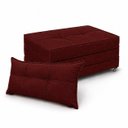 Ver imagem 1 de Puff Cama Dobravel 90cm Solteiro com Rodizios e Almofada Cor: Suede Bordô
