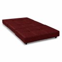 Ver imagem 2 de Puff Cama Dobravel 90cm Solteiro com Rodizios e Almofada Cor: Suede Bordô