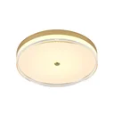 Ver imagem 1 de Plafon Led Redondo 60w 3000k/4500k/6000k 4800lm Bivolt Metal Dourado Escovado e Acrílico 40cm