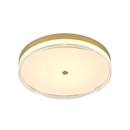 Plafon Led Redondo 60w 3000k/4500k/6000k 4800lm Bivolt Metal Dourado Escovado e Acrílico 40cm - 1