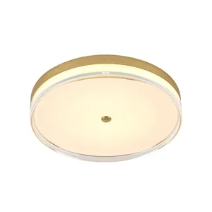 Plafon Led Redondo 60w 3000k/4500k/6000k 4800lm Bivolt Metal Dourado Escovado e Acrílico 40cm