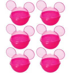Kit 6 Porta Doces e Balas Lembrancinha Aniversário Minnie 220ml Rosa - Plasútil - 1