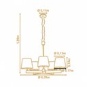 Ver imagem 2 de Lustre Yasmin 5 Cúpulas Algodão Cru Madeira Castanho Madelustre