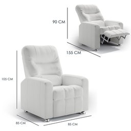 Poltrona do Papai Reclinável Maldivas Corano Branco - Star Confort - 3
