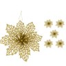 Kit C/6 Flor Dourado Enfeite Árvore de Natal Decoração Natalina Luxo - 3