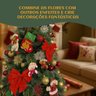 Kit C/6 Flor Dourado Enfeite Árvore de Natal Decoração Natalina Luxo - 6