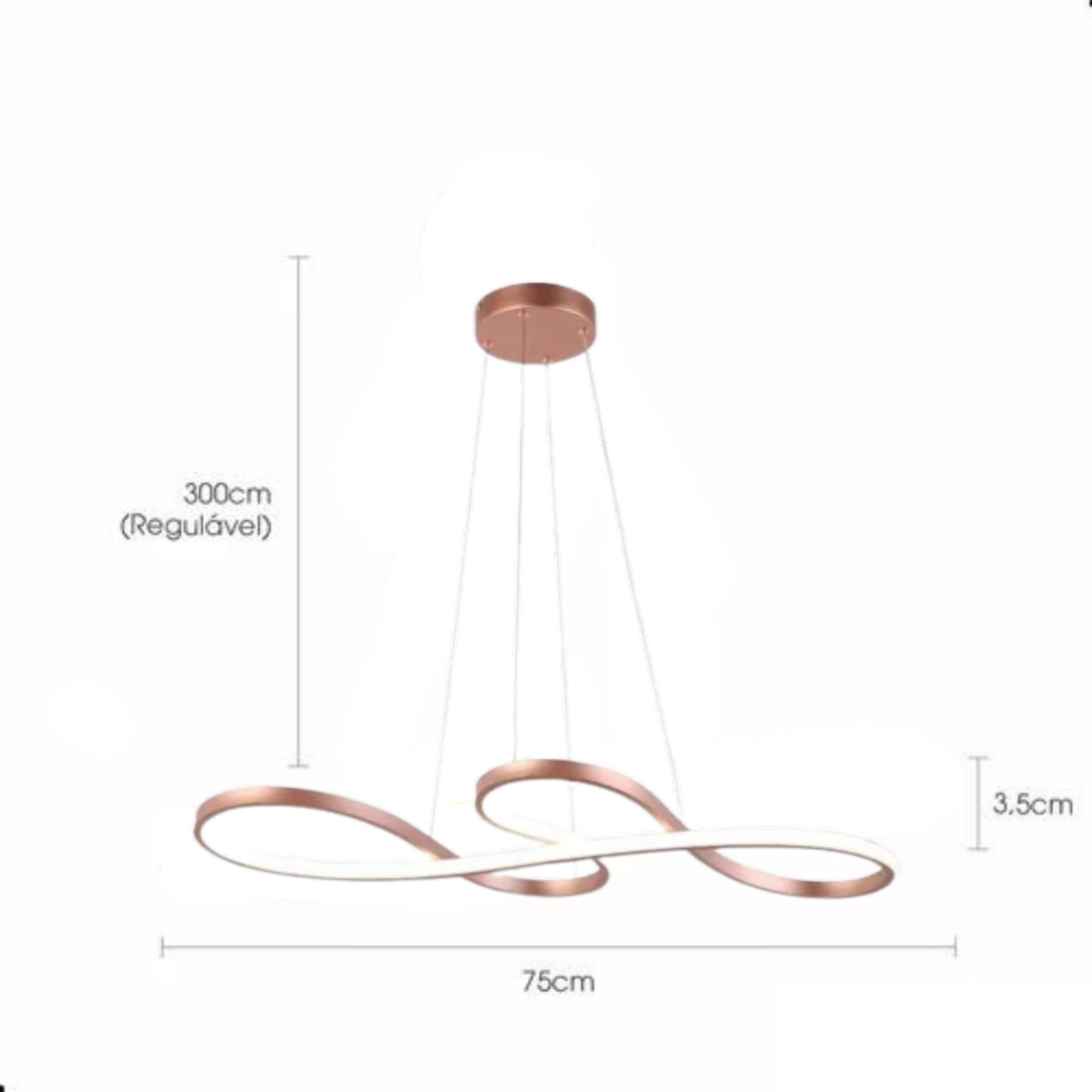 Lustre Led Unlimited Moderno 45w 75cm Rose C/ Controle - 5