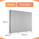 Ver imagem 3 de Guarda-Roupa Casal 6 Portas Reflecta 3 Gavetas Essence Yescasa