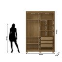 Ver imagem 4 de Guarda Roupa Inter - 2 Portas Correr 3 Gavetas - com Espelho - 100 Mdf - Vl:nature