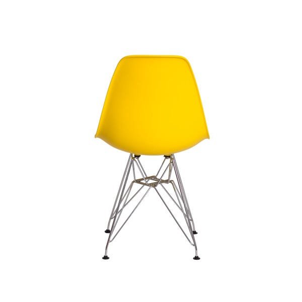 Cadeira Eiffel Eames Base Cromada Cor Amarela - 4