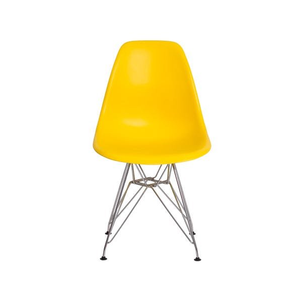 Cadeira Eiffel Eames Base Cromada Cor Amarela - 3