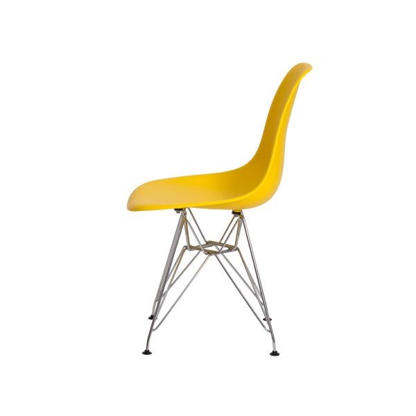 Cadeira Eiffel Eames Base Cromada Cor Amarela - 2