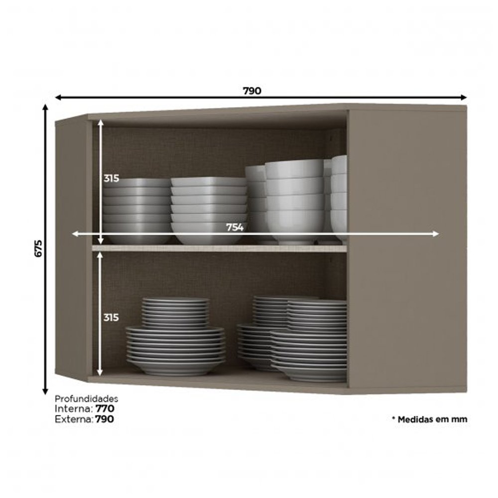 Cozinha Completa Modulada 10 Peças com Tampo MDF Connect 29 Duna ...
