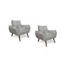 Kit 2 Poltronas Decorativas Opala Bege Suede - Kadecor Interiores - 1
