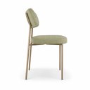 Ver imagem 5 de Kit 8 Cadeiras Sala de Jantar Lisa Pés Champanhe Linho Bege m² - Monari Design