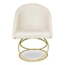 Ver imagem 2 de Kit 2 Cadeira de Jantar Luxo Base de Metal Dourado Sala Esritório Recepção Suede Veludo Porcelana