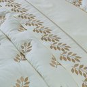 Ver imagem 2 de Jogo Cama Lençol Garland King Bordado 100% Algodão Acetinado 400 Fios 4 Peças - Palha e Fendi