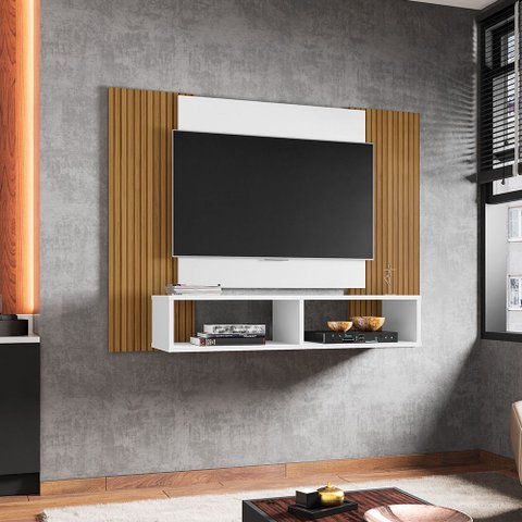 Painel Sala Navi para Tv até 48 Pol. Branco/ripado