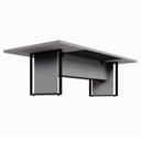 Ver imagem 5 de Mesa Reunião 240cm Escritório para 4 Pessoas com Caixa de Tomadas Corporate Cinza/Sagrado/Preto