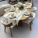 Ver imagem 4 de Mesa de Jantar Orgânica Breeze 2,40 X 1,20m 9 Lugares Lâmina Natural de Madeira Damasco
