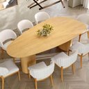Ver imagem 2 de Mesa de Jantar Orgânica Breeze 2,40 X 1,20m 9 Lugares Lâmina Natural de Madeira Damasco