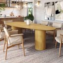 Ver imagem 5 de Mesa de Jantar Orgânica Breeze 2,40 X 1,20m 9 Lugares Lâmina Natural de Madeira Damasco