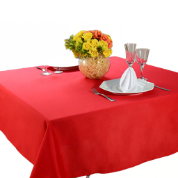 Toalha de Mesa 6 Lugares Festa e Sala de Jantar Oxford Lisa 2,00m x 1,40m:Vermelho - 2