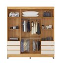 Ver imagem 4 de Guarda Roupa Casal Roma 4 Portas com Espelho Cinamon/Off White – Demóbile