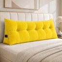 Ver imagem 1 de Almofada de Cabeceira Retangular Mel 160cm Suede Apoio Conforto com Bolso Lateral