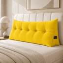 Ver imagem 3 de Almofada de Cabeceira Retangular Mel 160cm Suede Apoio Conforto com Bolso Lateral