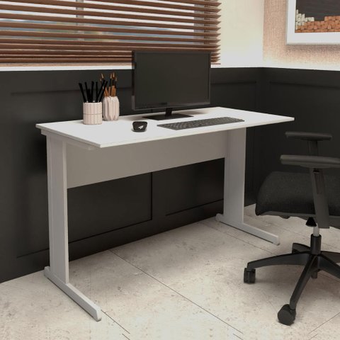 Mesa Escrivaninha de Estudos 135cm X 60cm Pé Metal F5 Office